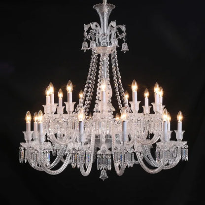 European Crystal Chandelier Living Room Dining Room Bedroom Villa Staircase Lamps White Candle