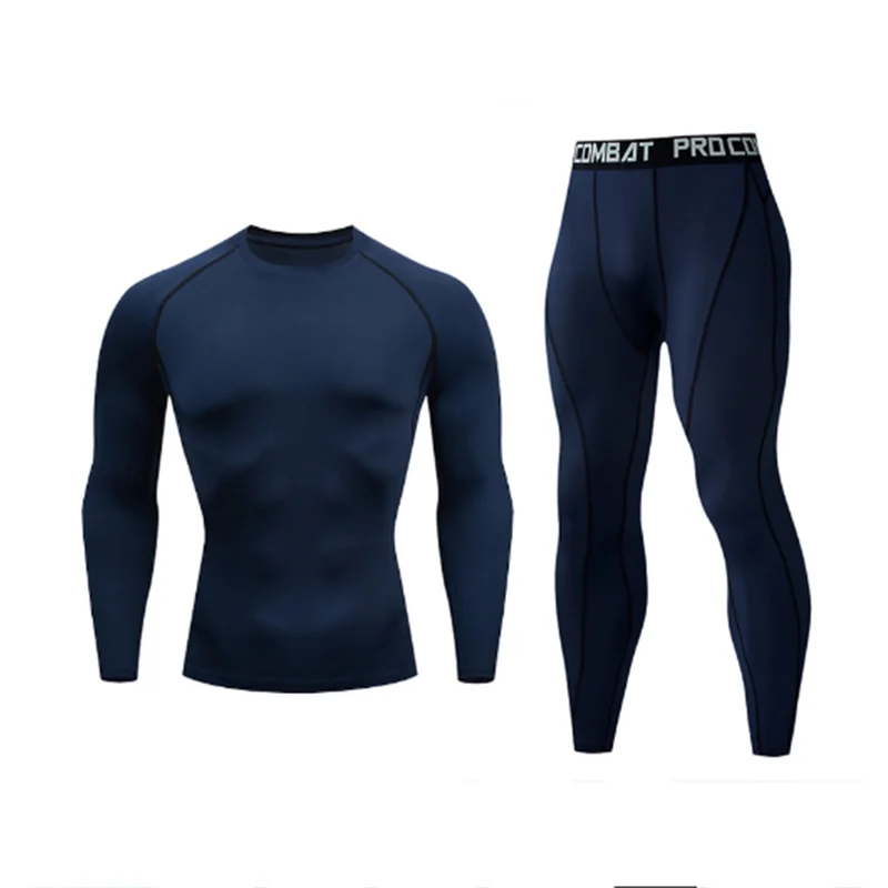 2-piece men's warm corset Ski warm suit jacket and trousers fitness running yoga athletes sports pants