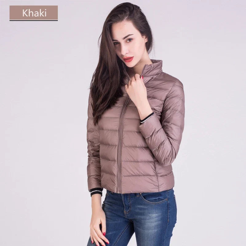 Women Ultra Lightweight Packable Travel All Season Puffer Coats Slim Fit