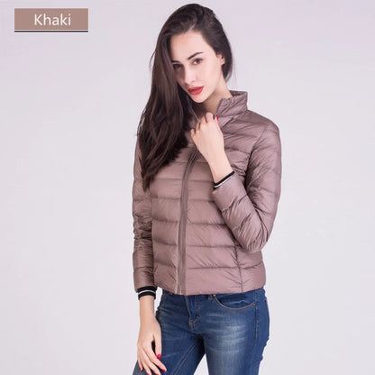 Women Ultra Lightweight Packable Travel All Season Puffer Coats Slim Fit