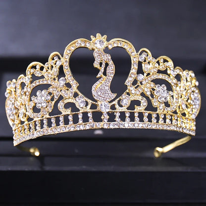 Gold Color Luxury Crystal Wedding Tiaras Crowns Party Rhinestone Prom Bridal Diadem Crown Tiara Hair Jewelry