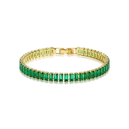 Mix Style Green Micro-inlaid Zircon Tennis Bracelet for Women 2025 New Men Bracelet Homme Jewelry Accessories Wholesale