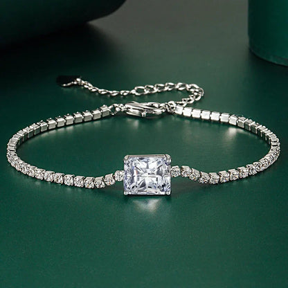 Moissanite Tennis Bracelets for Women Luxury Wedding Engagement Jewelry 925 Sterling Silver Bangles Plated 18K white gold