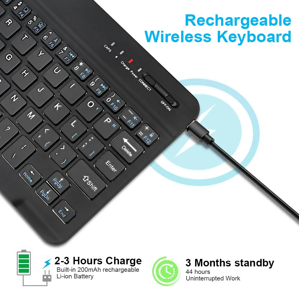 Keyboard Wireless Bluetooth 2.4G Rechargeable