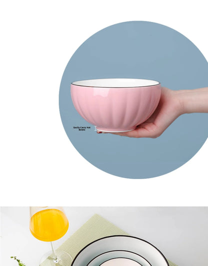 Large Size Cerc Bowl Set Creative Bowl Plate Combination Microwave Se Home Use Single 4 Pieces New 202 Dining Utensils