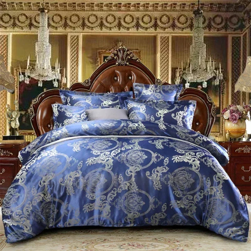 High End Jacquard Luxury European Duvet Cover Set Satin