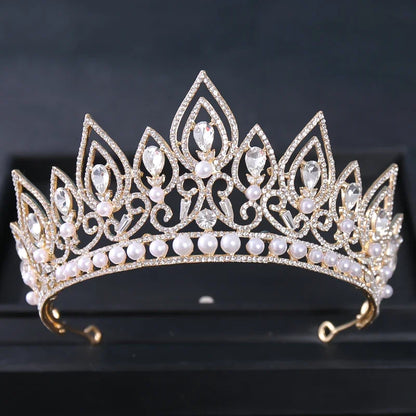 Gold Color Luxury Crystal Wedding Tiaras Crowns Party Rhinestone Prom Bridal Diadem Crown Tiara Hair Jewelry