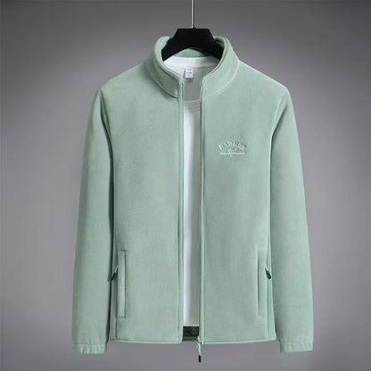 Women's Winter Sport Wool Liner Coat Loose-Fit Full Sleeve Polar Fleece Zipper