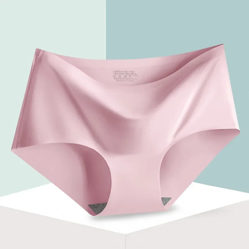 Seamless Ice Silk Comfort Panties For Women Mid-Waist