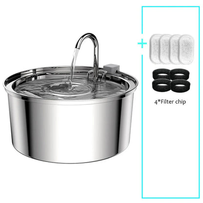 Stainless Steel Automatic Pet Cat Water Feeder Drinking Bowl