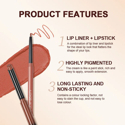 2pc Lipstick Lip liner Pencil Waterproof Long Lasting