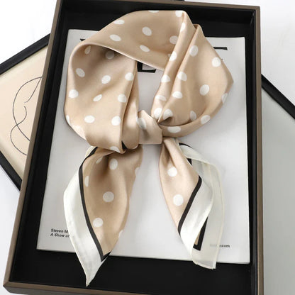Luxury Brand Silk Satin Square Plaid Scarf