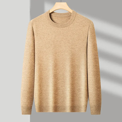 Men's Casual Sweater Round Neck Long Sleeve Knitted Sweater Diamond Pattern