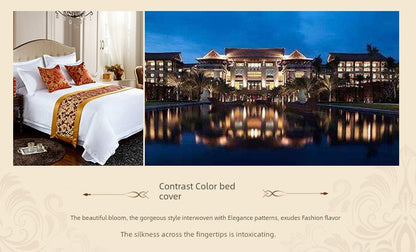 Hotel Bedding Decorative Cloth Bed Runner Bedspread Pure Color