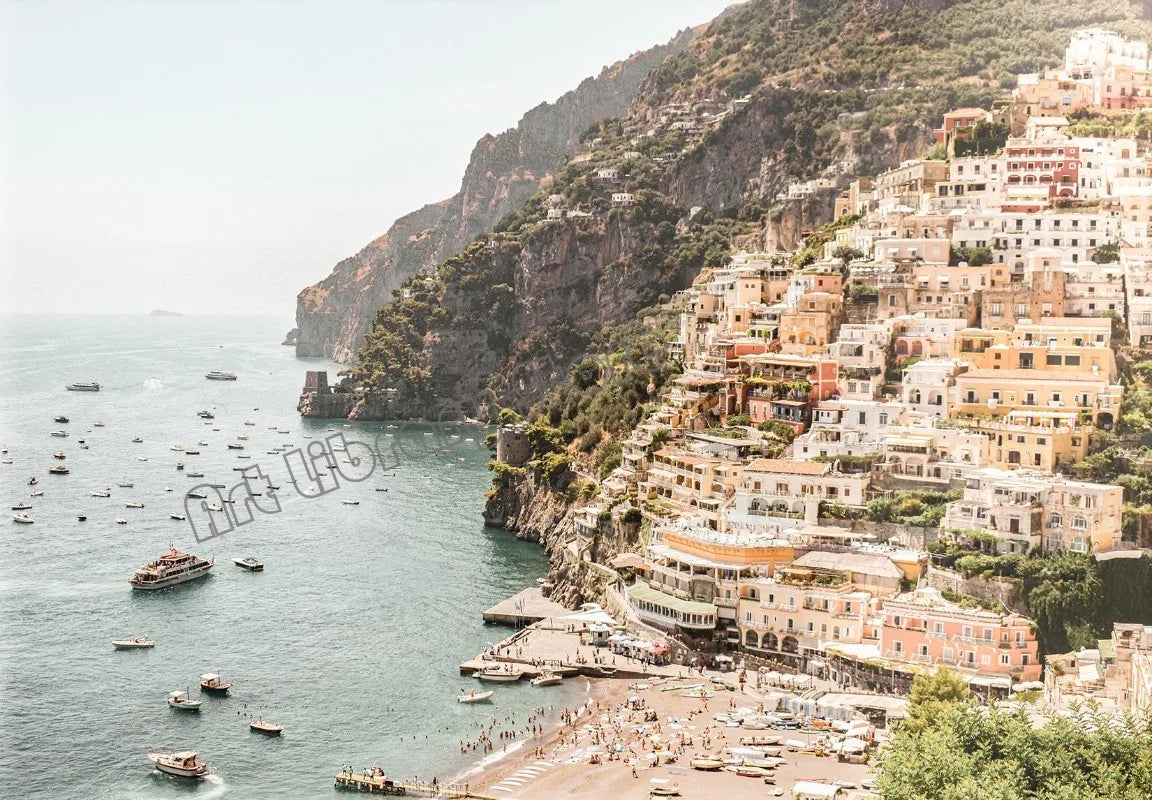 Italian coast printed canvas