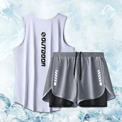 Sport Running Men's Summer Thin Quick Drying Vest+short