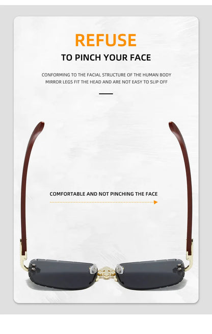 Luxury Steampunk Rimless Square Men Sunglasses UV400