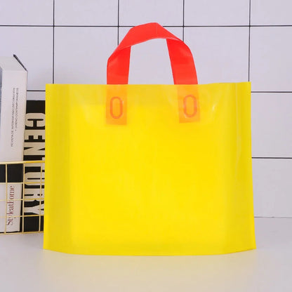 100pcs Custom Logo Colorful Shopping Bags With Handle Plastic Gift Bag Print One Color Logo On One-sided Free Design Print