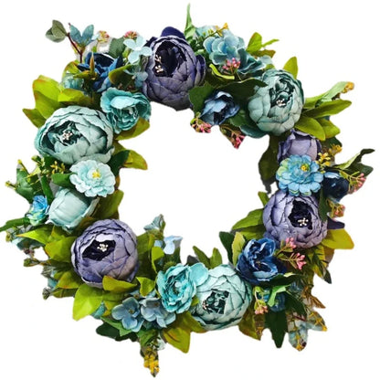 Home Decor Artificial Peony Front Door Wreath