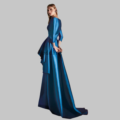 Elegant Mother Of The Bride Dresses V Neck 3/4 Sleeves Mermaid Dress Pleat Floor-Length-More colors