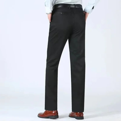 Summer Thin Cotton Men's Pants High Waist Straight Loose