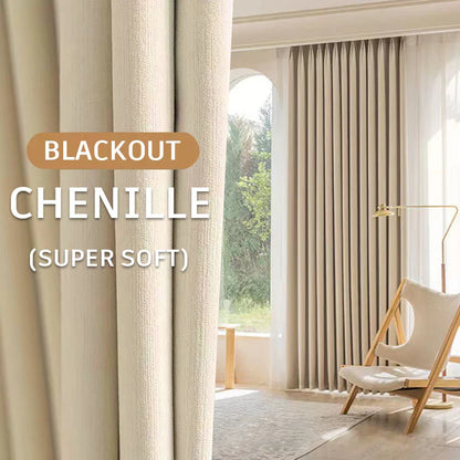 Super Soft Chenille High Blackout Curtains for Bedroom Living Room Romantic Colors Three-dimensional Texture Customize Size