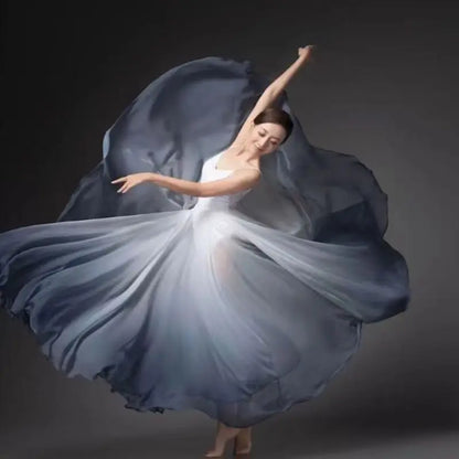 Women Classical Swing Dance Training Skirt Wrap Ethereal 720 Degree Skirt