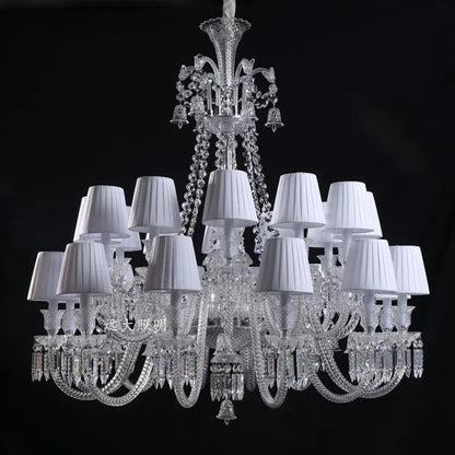 European Crystal Chandelier Living Room Dining Room Bedroom Villa Staircase Lamps White Candle