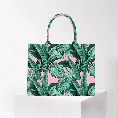 Personalized custom women's tote bag, canvas printed handbag, large capacity beach bag