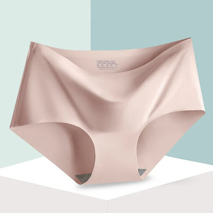 Seamless Ice Silk Comfort Panties For Women Mid-Waist