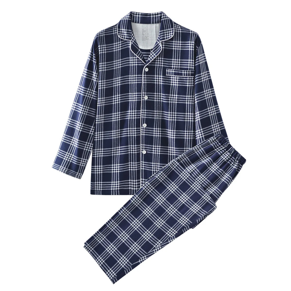Cotton Flannel Plaid Men's & Women's High-quality Patterned Thick Pajamas for Autumn and Winter