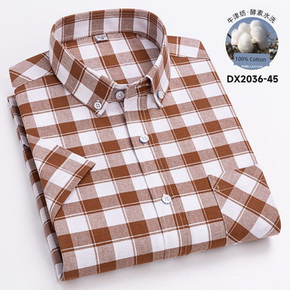 Casual Oxford Men's Short-Sleeved Dress Shirts