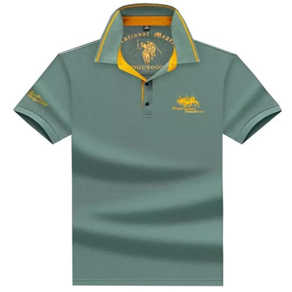High Quality Men's Cotton Embroidered Summer Polo Shirt Short Sleeve T-shirt