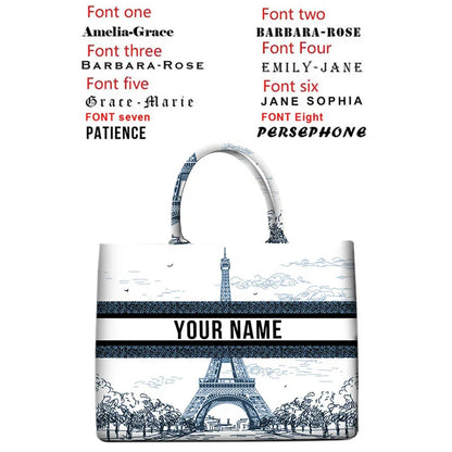 Personalized custom women's tote bag, canvas printed handbag, large capacity beach bag