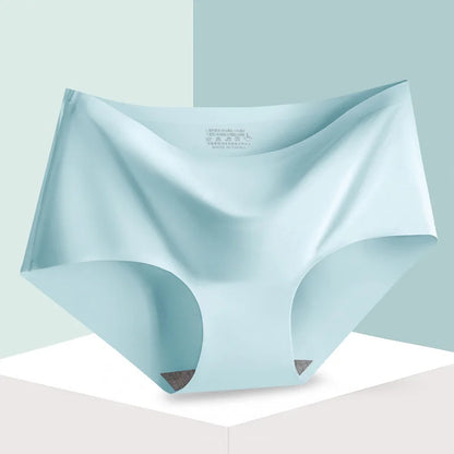Seamless Ice Silk Comfort Panties For Women Mid-Waist