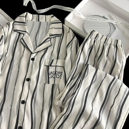 Men Spring Cloud Cotton Pajama Set Sleepwear