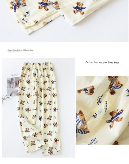 Men Pure Cotton Spring and Summer Pajama Pants