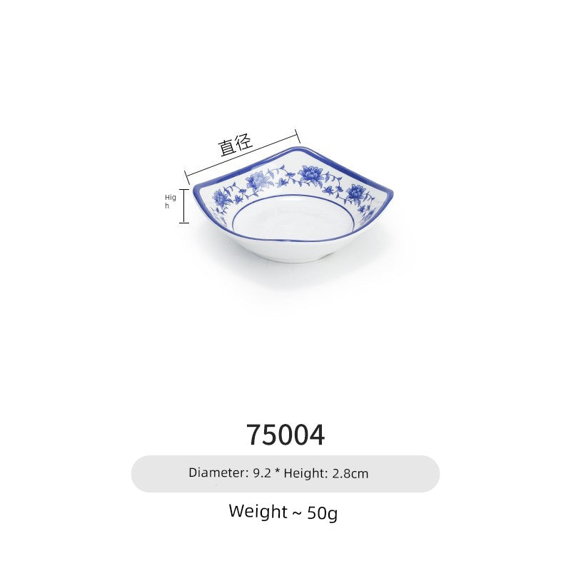 Melamine Dinnerware Blue and White Porcelain Snack Plate Special-Shaped Creative Tableware Commercial Use