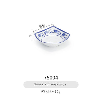Melamine Dinnerware Blue and White Porcelain Snack Plate Special-Shaped Creative Tableware Commercial Use