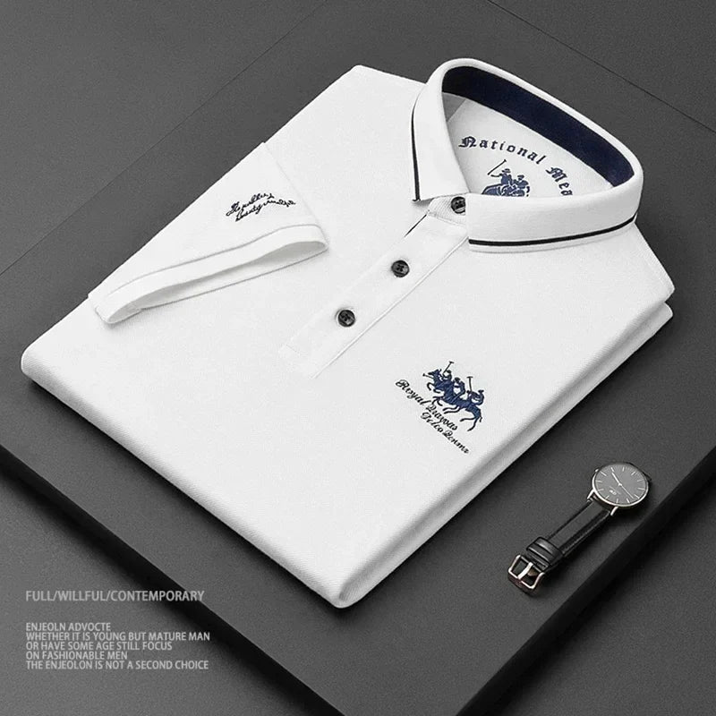 High Quality Men's Cotton Embroidered Summer Polo Shirt Short Sleeve T-shirt