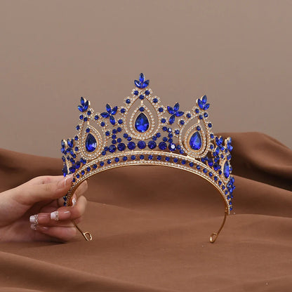 Luxury Baroque Crystal Royal Queen Wedding or Pageant Crown Rhinestone Tiaras