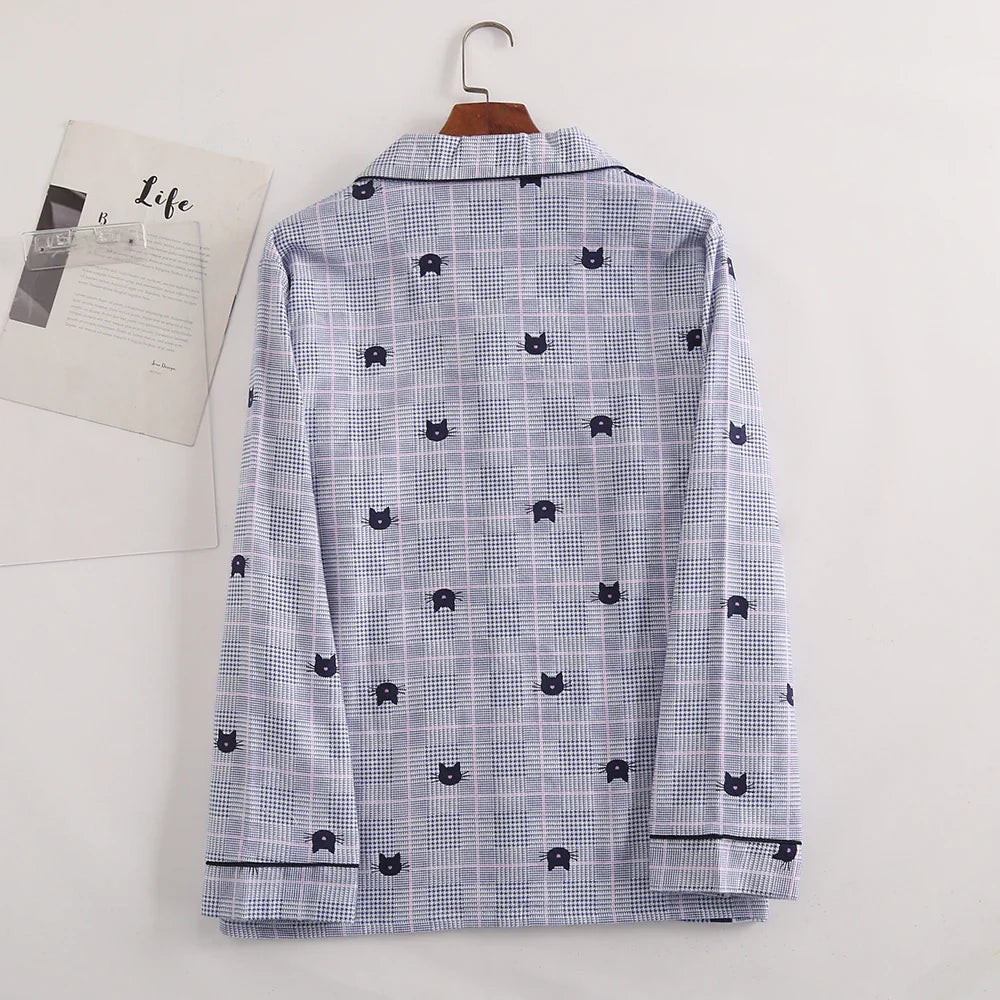 Plaid Design Multi Colors Warm Cotton Flannel Long-sleeved Trousers Pajamas Set for Men