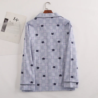 Plaid Design Multi Colors Warm Cotton Flannel Long-sleeved Trousers Pajamas Set for Men