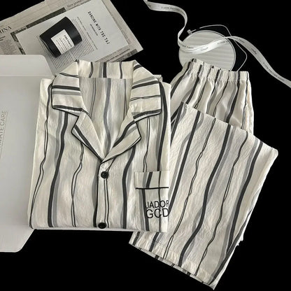 Men Spring Cloud Cotton Pajama Set Sleepwear