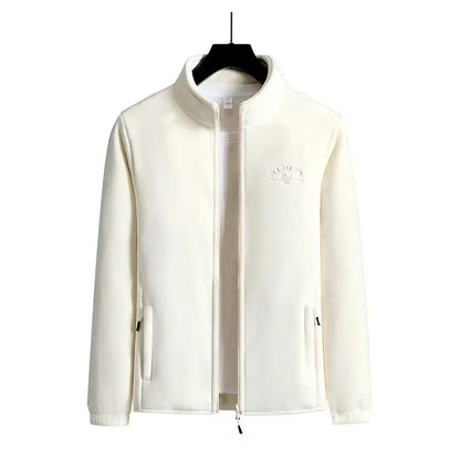 Women's Winter Sport Wool Liner Coat Loose-Fit Full Sleeve Polar Fleece Zipper
