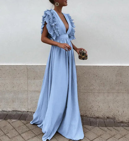 Elegant Sexy V-neck Backless Dress