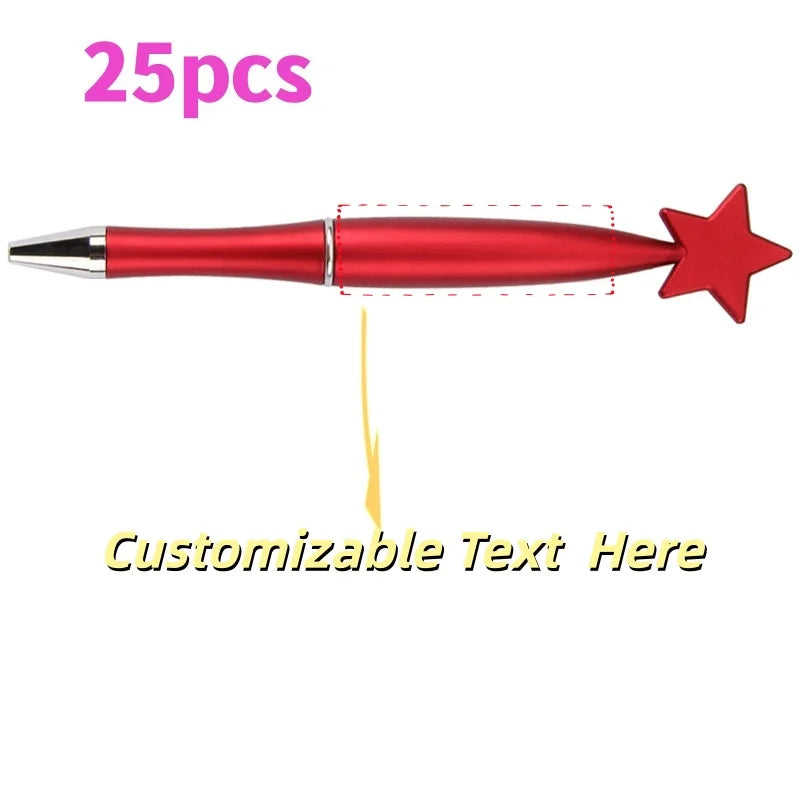 25PCS Customizable Star Ballpoint Pens for Promotional Gifts Colorful Bulk Pens Twist Action for Advertising Business Gifts