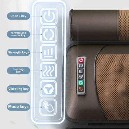 Multifunctional Lumbar Traction Massage Mattress Cushion Full Body Electric Shoulder Neck Waist Back Vibrations Removable