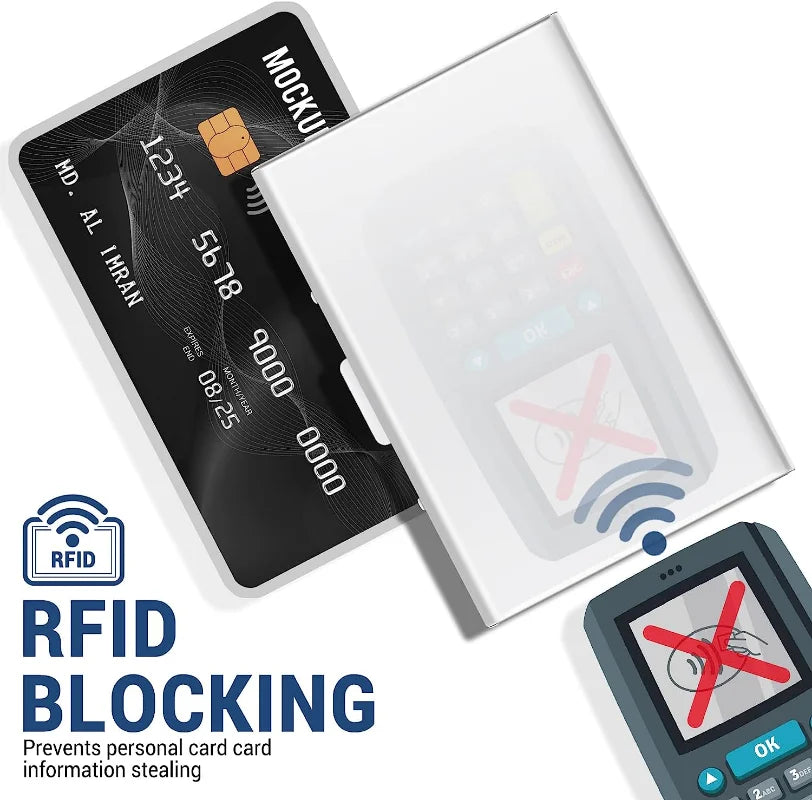 Large Capacity Anti-Scan RFID Wallet, Slim Blocking Card Protection