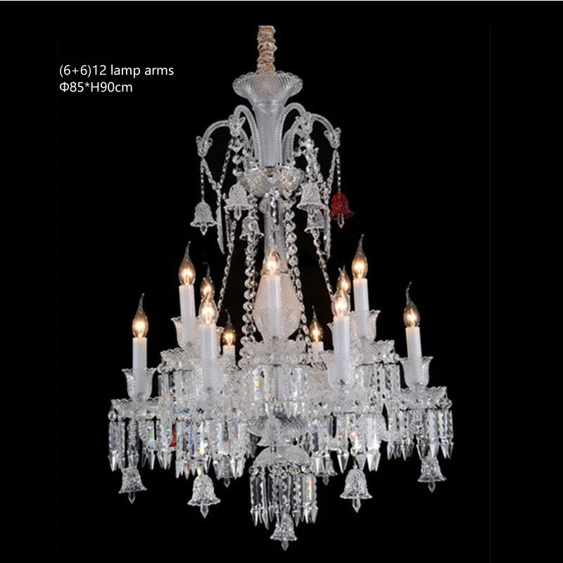European Crystal Chandelier Living Room Dining Room Bedroom Villa Staircase Lamps White Candle